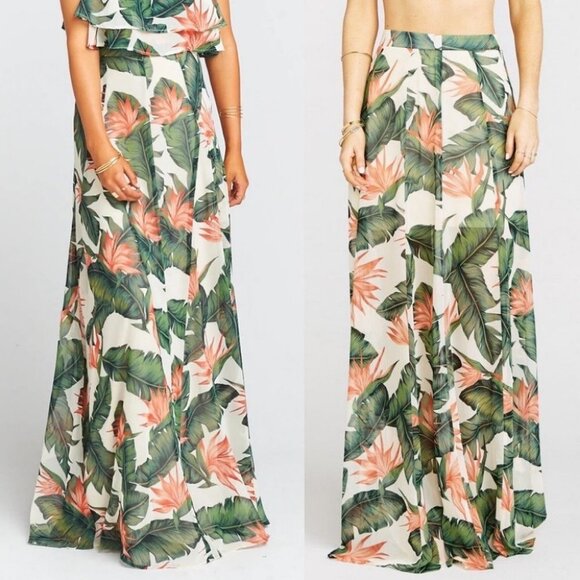 NWT Show Me Your Mumu Princess Ariel Maxi Skirt Tropical Floral New Bohemian XXS - Picture 1 of 14